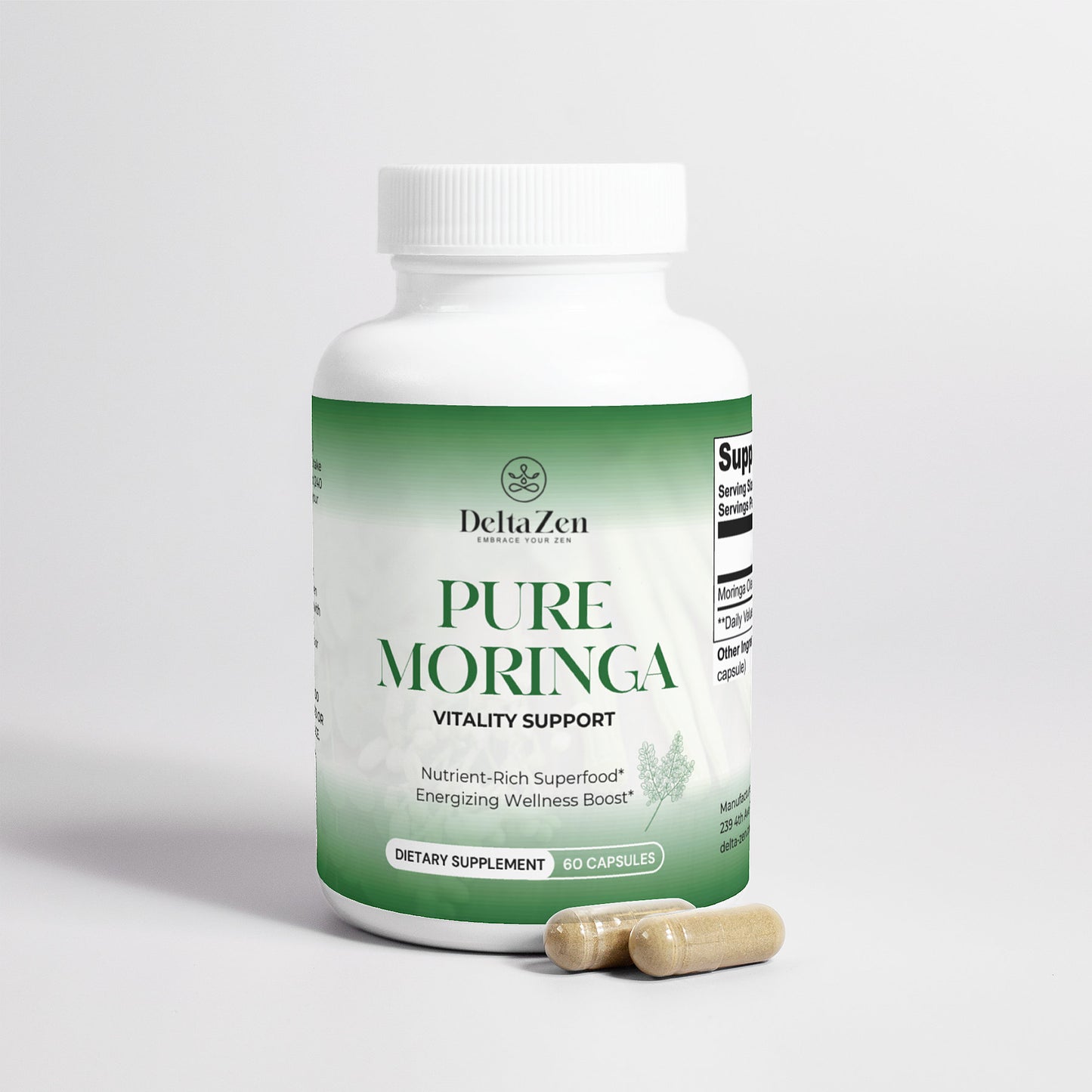 DeltaZen Pure Moringa | Premium Organic Superfood Complex for Complete Nutritional Support